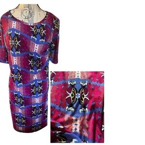 Disney Queen of Hearts Kaleidoscope Print LuLaRoe Julia Dress XL Bodycon NWT